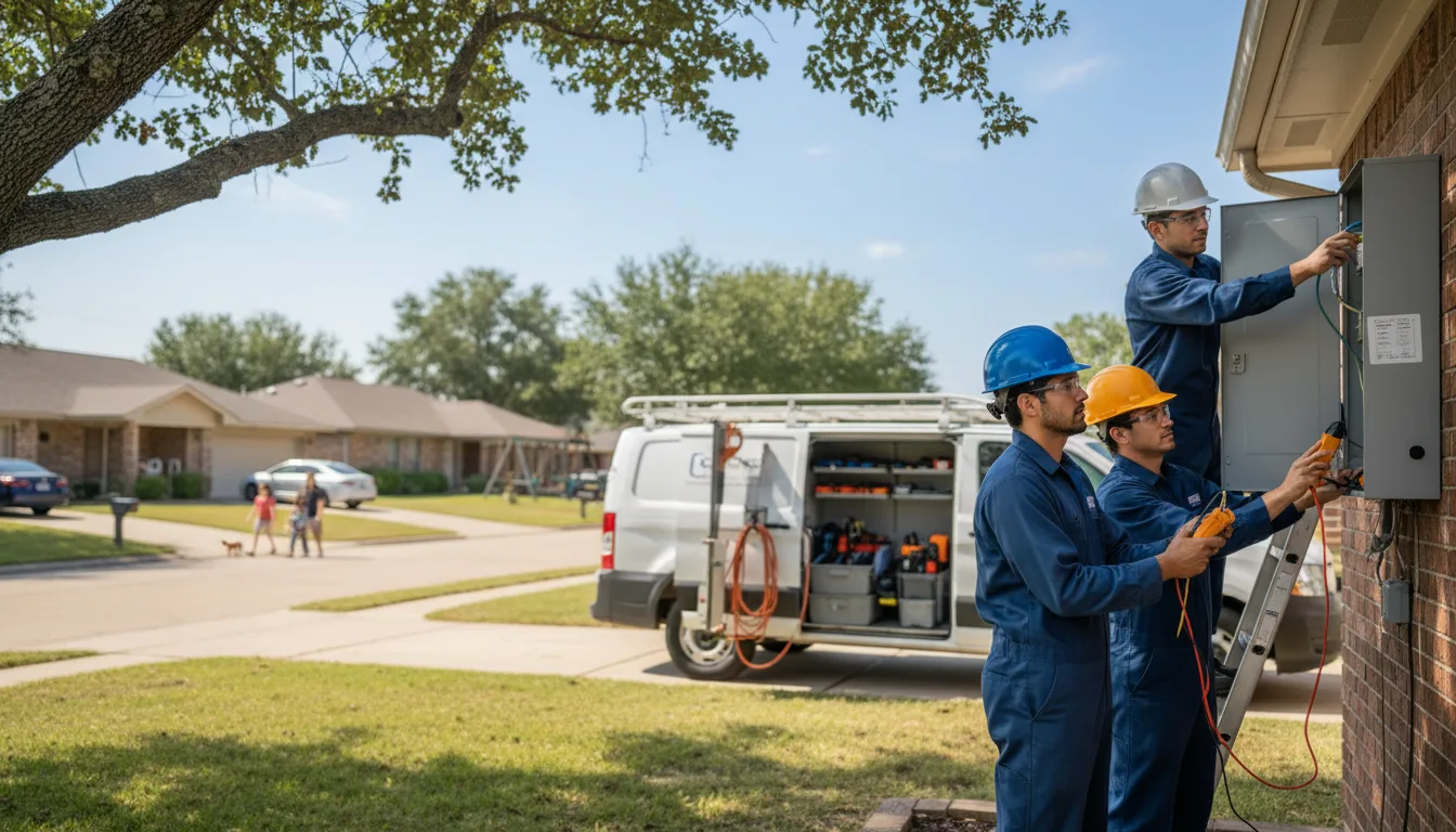 Certified electrician providing emergency electrical services in Lueders, TX